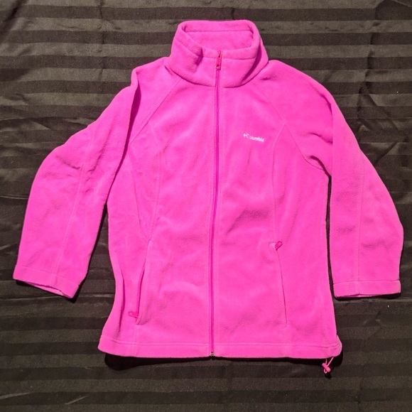 Columbia Pink Full Zip Fleece Sweater - Sz L - Picture 12 of 16